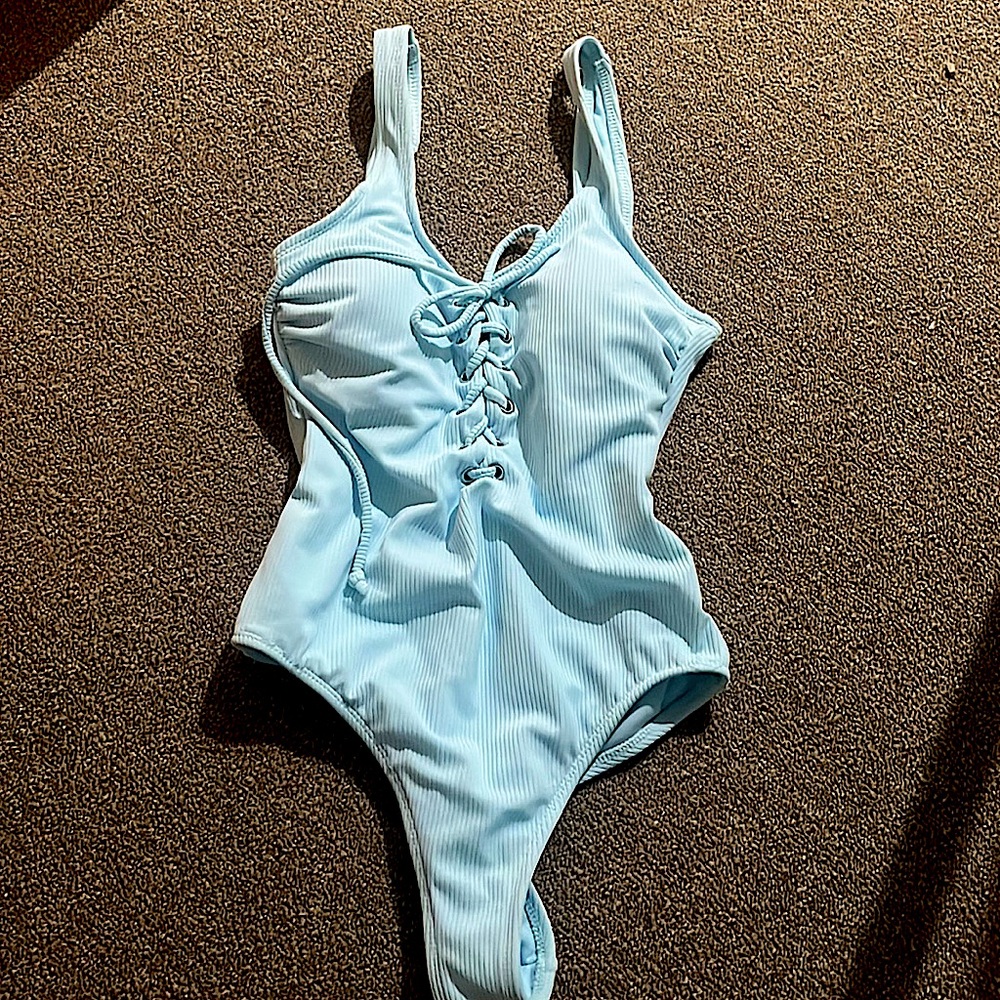 blue one piece from california waves
